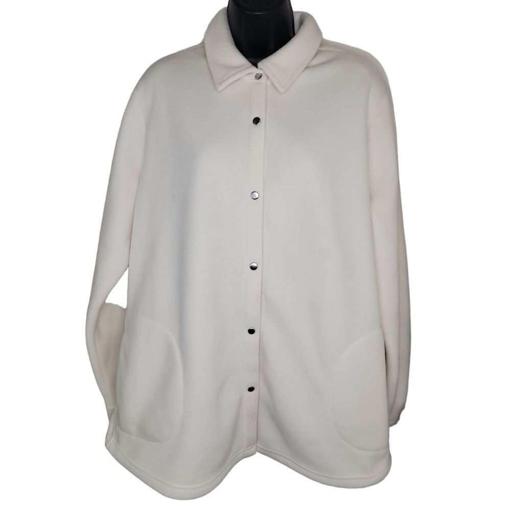 Denim & Co. Fleece Bonded with Fleece Snap Front Jacket Size Large